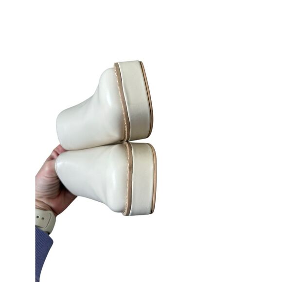 OAK + FORT PLATFORM CLOGS Mules size 6 Cream Block Heel Chunky - Picture 12 of 14